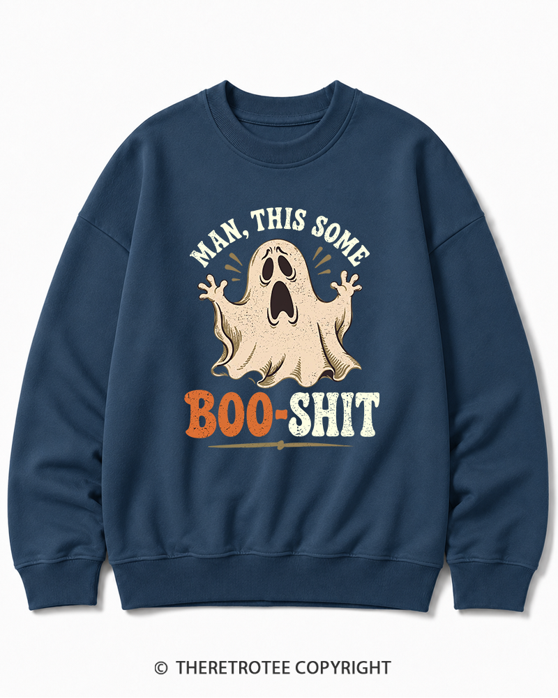 TheRetroTee Man, This Some Bullshit 1970s Halloween Halloween Cotton Sweatshirt