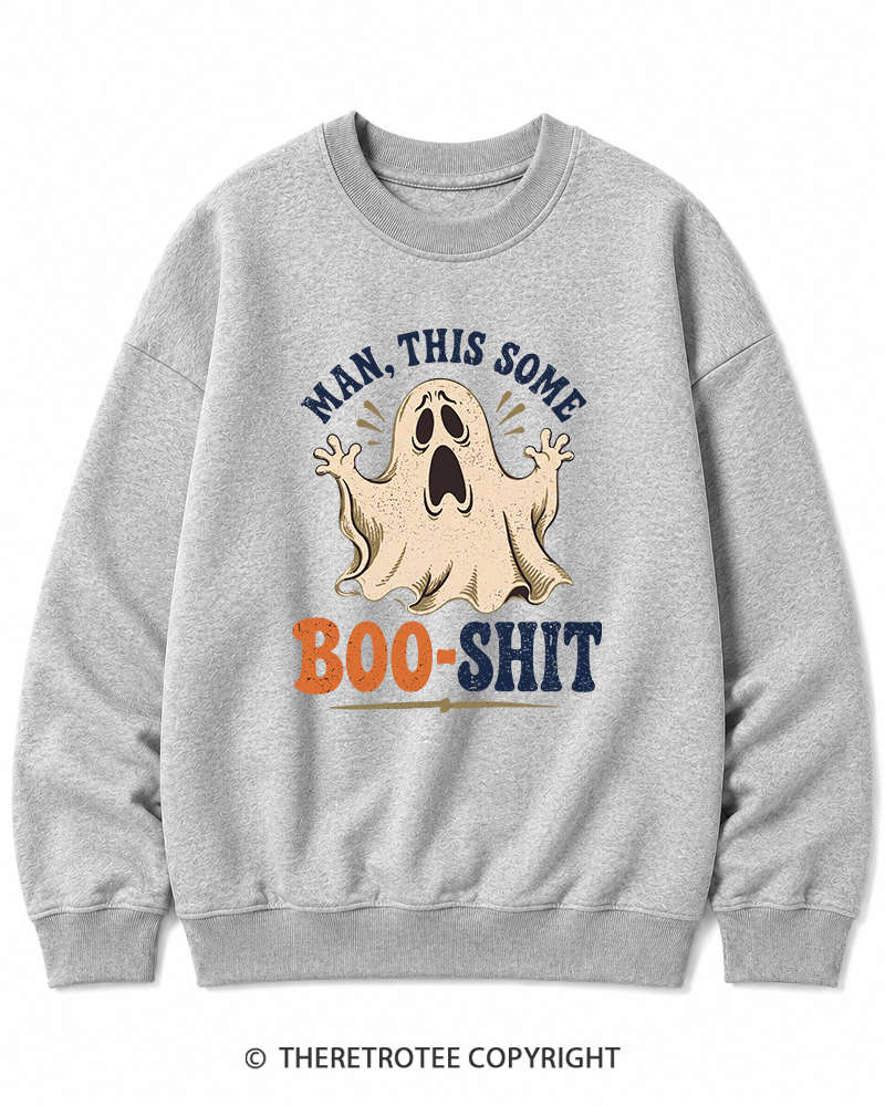 TheRetroTee Man, This Some Bullshit 1970s Halloween Halloween Cotton Sweatshirt
