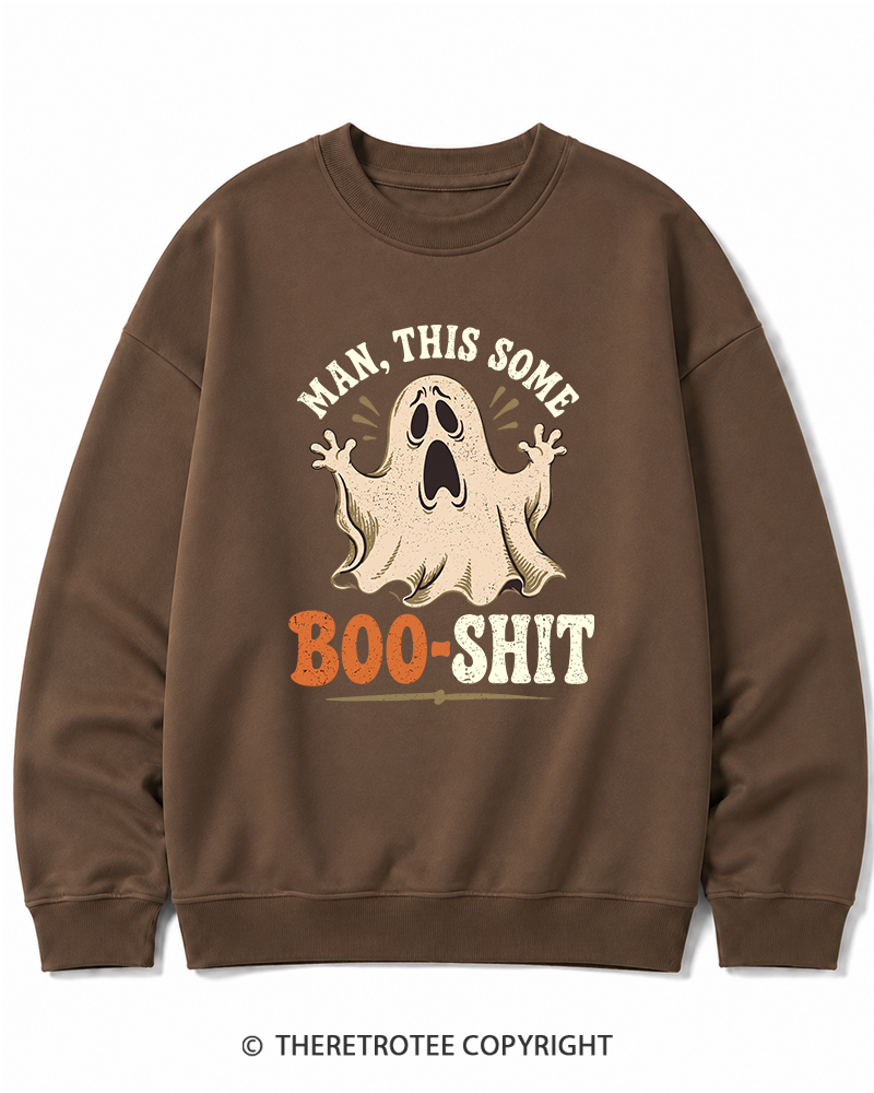 TheRetroTee Man, This Some Bullshit 1970s Halloween Halloween Cotton Sweatshirt