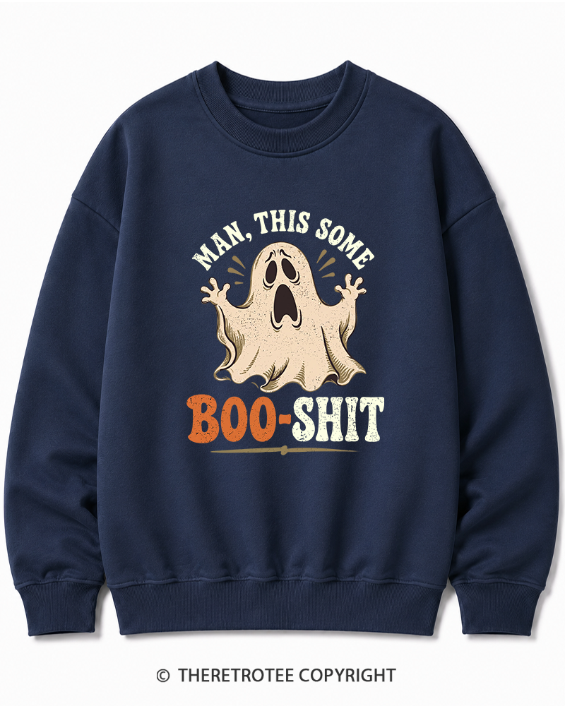 TheRetroTee Man, This Some Bullshit 1970s Halloween Halloween Cotton Sweatshirt