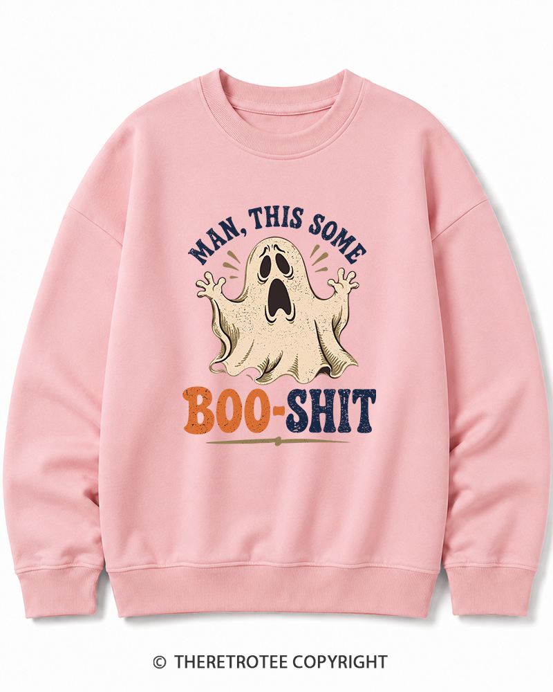 TheRetroTee Man, This Some Bullshit 1970s Halloween Halloween Cotton Sweatshirt
