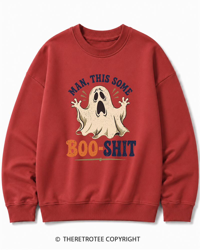 TheRetroTee Man, This Some Bullshit 1970s Halloween Halloween Cotton Sweatshirt