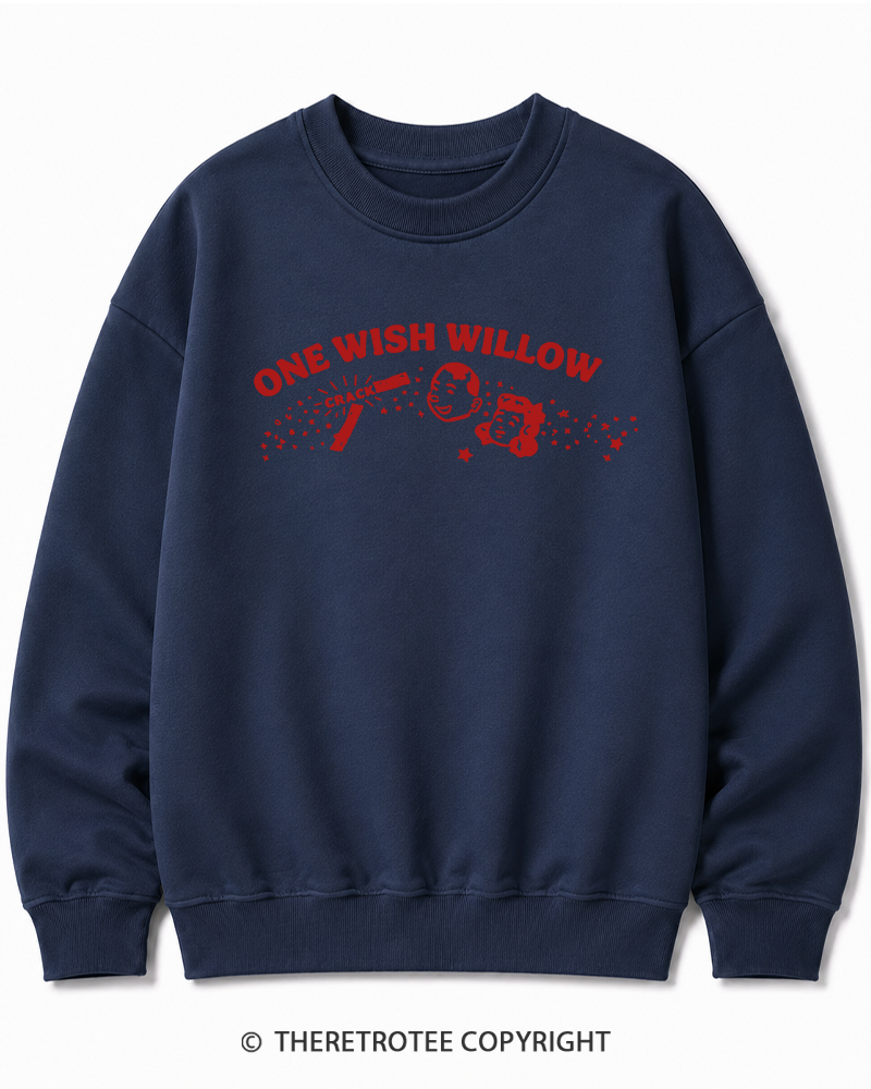 TheRetroTee One Wish Willow Vintage Halloween Vintage Halloween Cotton Sweatshirt
