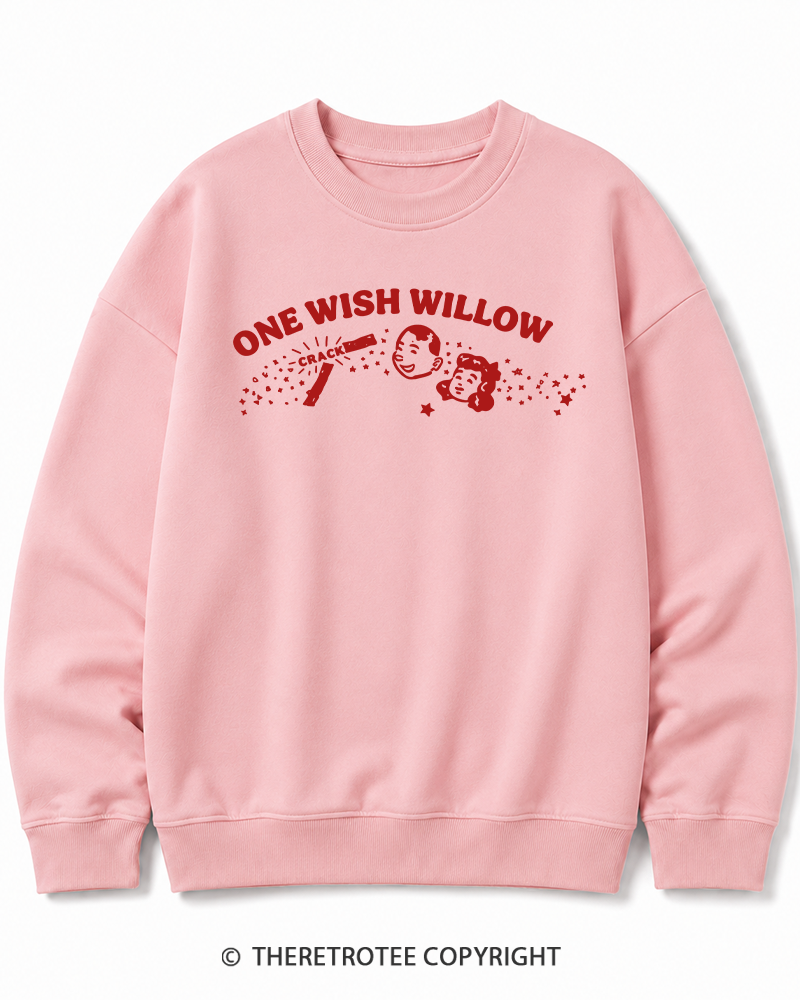 TheRetroTee One Wish Willow Vintage Halloween Vintage Halloween Cotton Sweatshirt