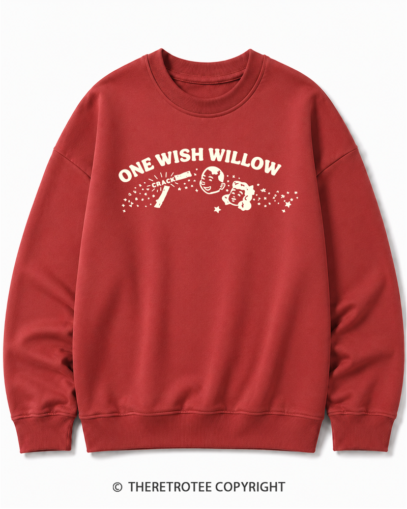 TheRetroTee One Wish Willow Vintage Halloween Vintage Halloween Cotton Sweatshirt
