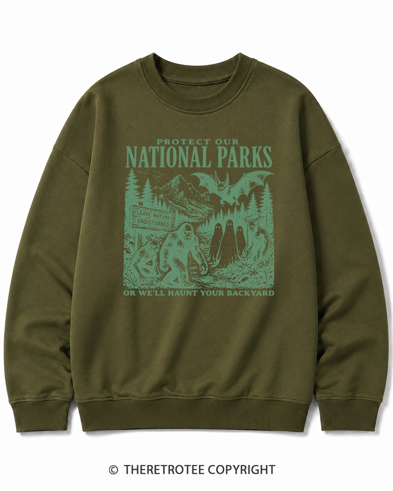 TheRetroTee Protect Our National Parks Halloween Cotton Sweatshirt