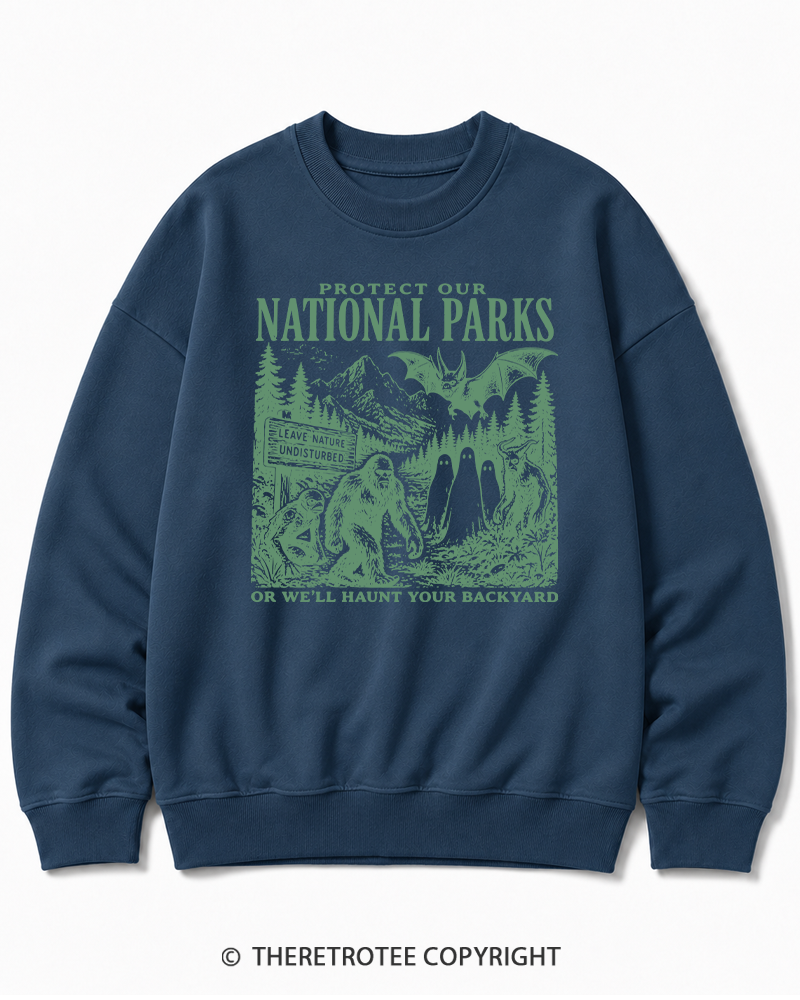 TheRetroTee Protect Our National Parks Halloween Cotton Sweatshirt
