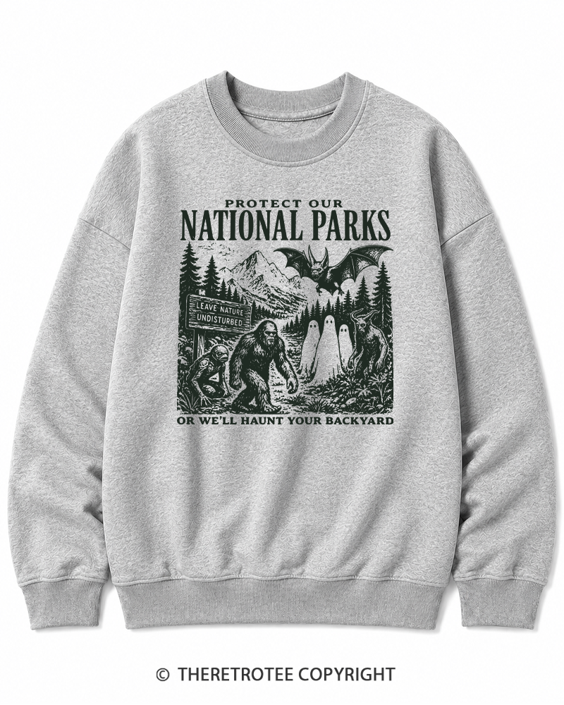 TheRetroTee Protect Our National Parks Halloween Cotton Sweatshirt