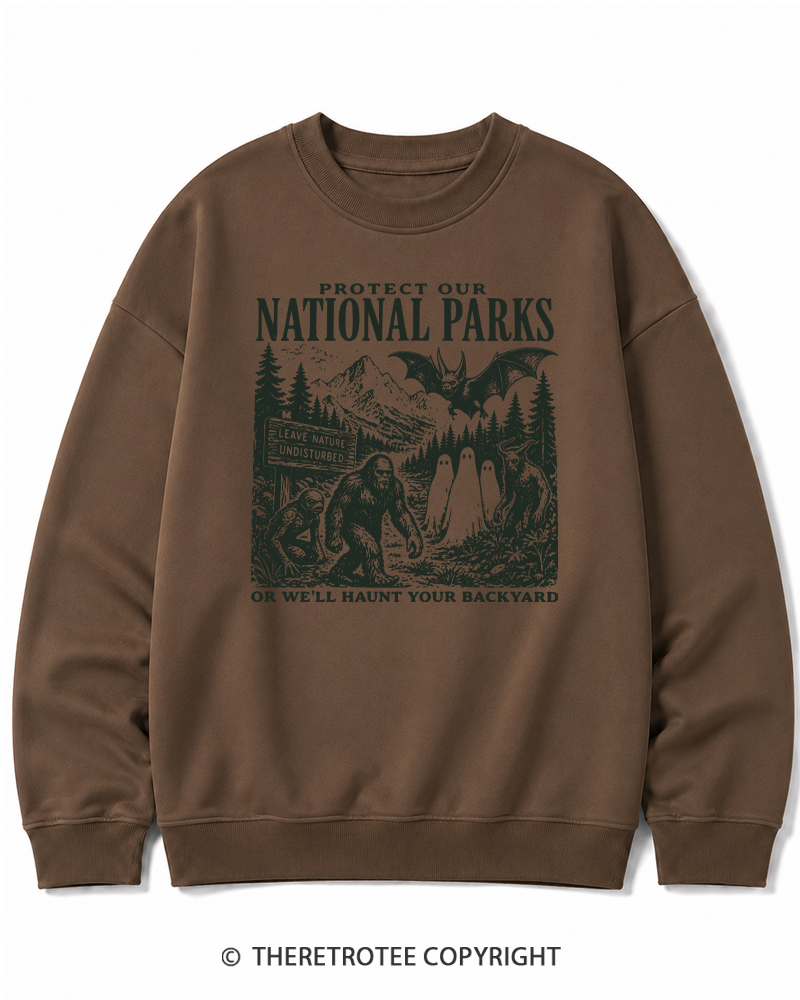 TheRetroTee Protect Our National Parks Halloween Cotton Sweatshirt