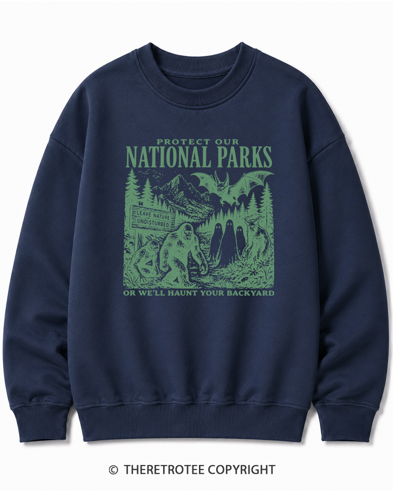 TheRetroTee Protect Our National Parks Halloween Cotton Sweatshirt