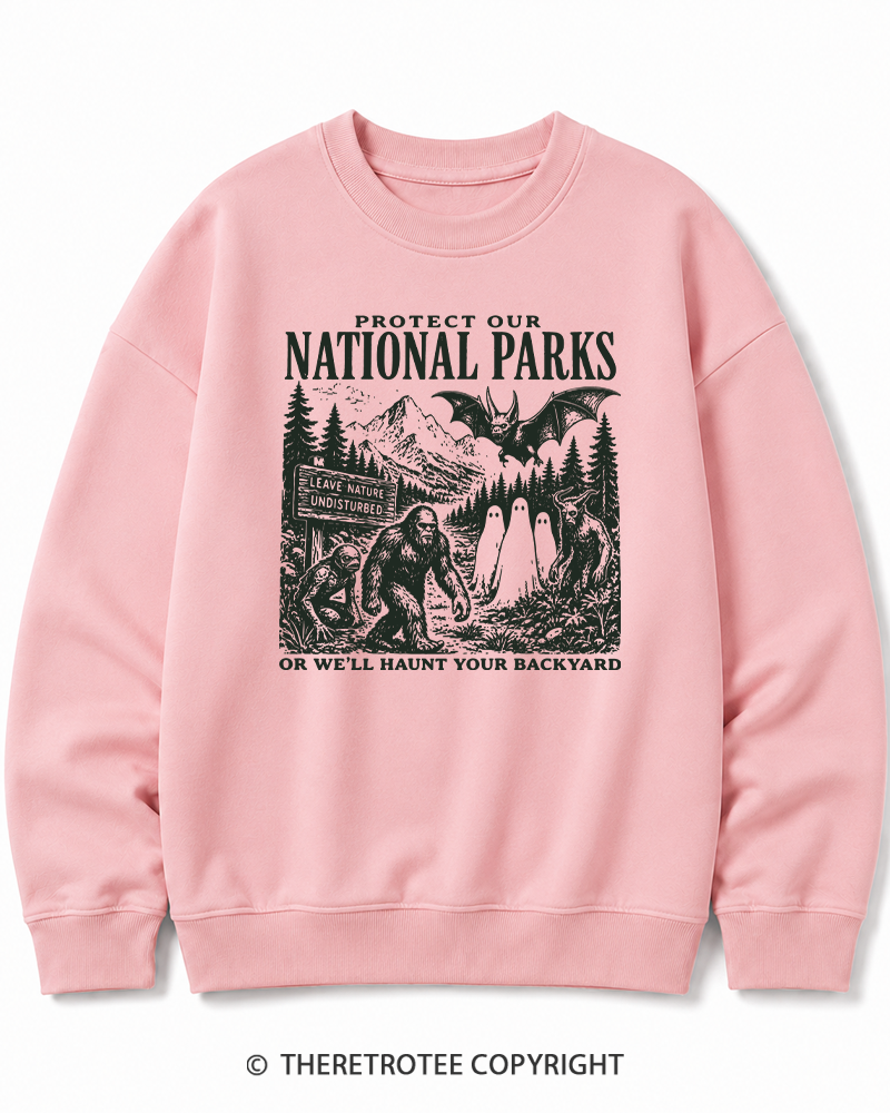 TheRetroTee Protect Our National Parks Halloween Cotton Sweatshirt