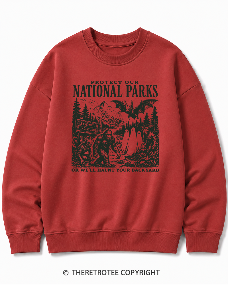 TheRetroTee Protect Our National Parks Halloween Cotton Sweatshirt
