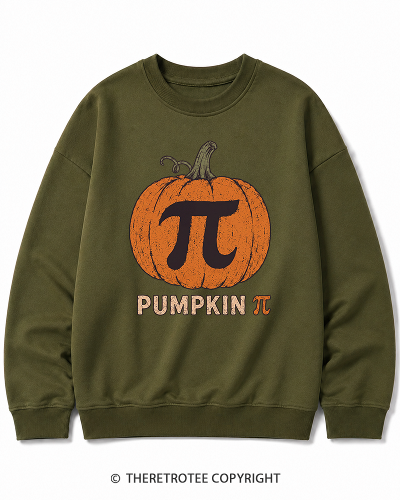 TheRetroTee Pumpkin Pi 1980s Halloween Halloween Cotton Sweatshirt