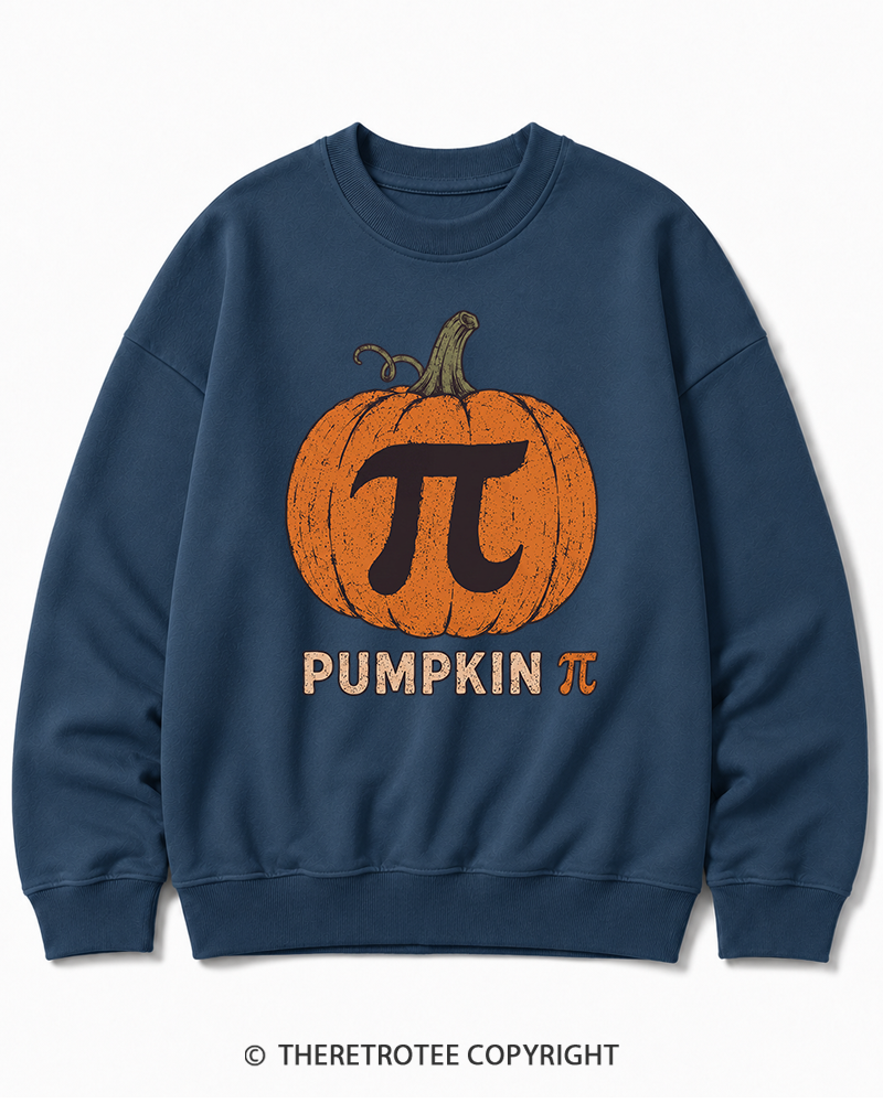 TheRetroTee Pumpkin Pi 1980s Halloween Halloween Cotton Sweatshirt