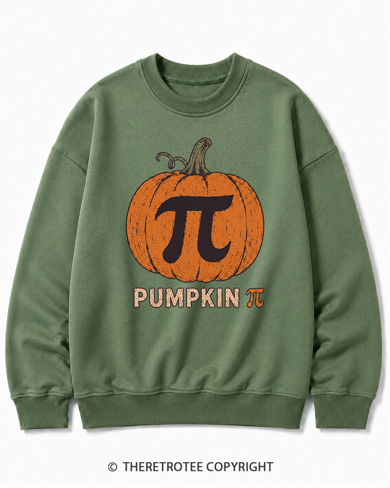 TheRetroTee Pumpkin Pi 1980s Halloween Halloween Cotton Sweatshirt