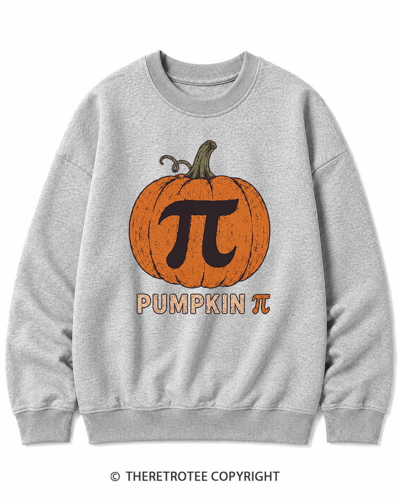 TheRetroTee Pumpkin Pi 1980s Halloween Halloween Cotton Sweatshirt