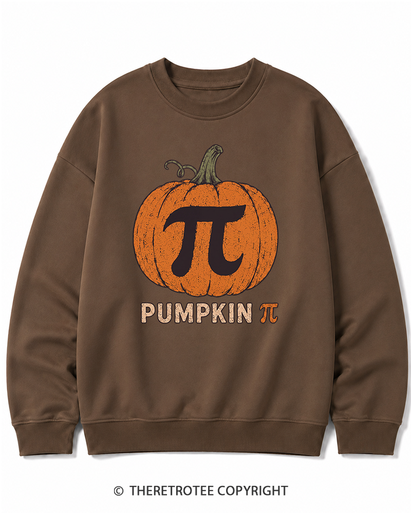 TheRetroTee Pumpkin Pi 1980s Halloween Halloween Cotton Sweatshirt
