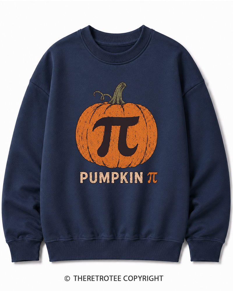 TheRetroTee Pumpkin Pi 1980s Halloween Halloween Cotton Sweatshirt