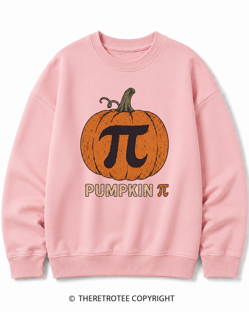 TheRetroTee Pumpkin Pi 1980s Halloween Halloween Cotton Sweatshirt