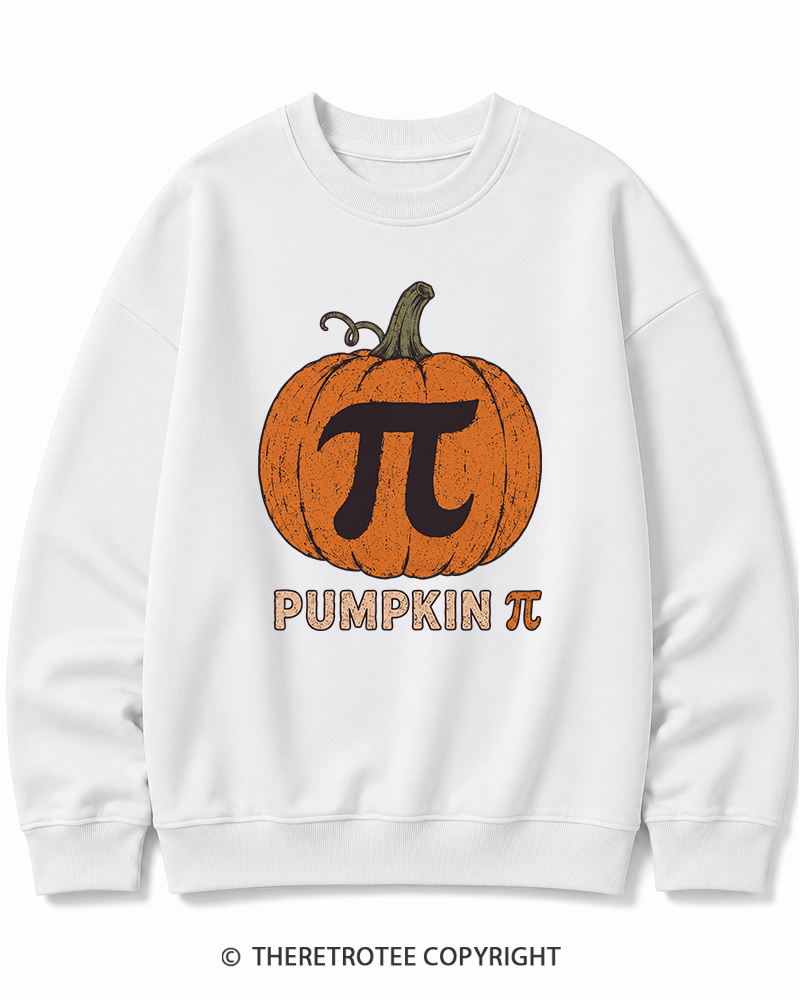 TheRetroTee Pumpkin Pi 1980s Halloween Halloween Cotton Sweatshirt