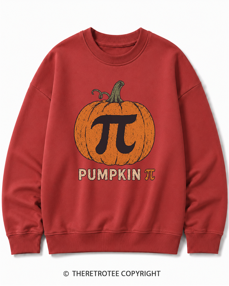 TheRetroTee Pumpkin Pi 1980s Halloween Halloween Cotton Sweatshirt