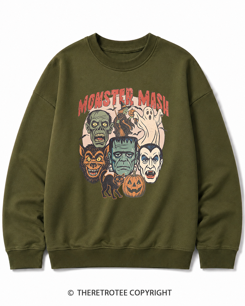 TheRetroTee Retro Halloween Spooky Season 1970s Halloween Cotton Sweatshirt