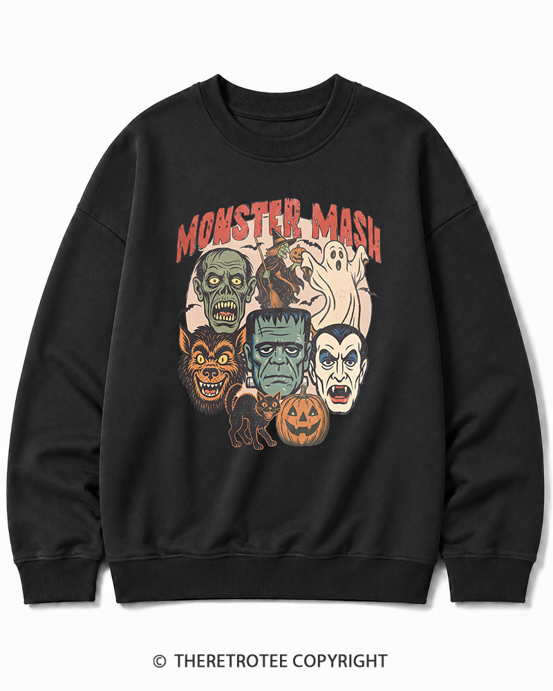 TheRetroTee Retro Halloween Spooky Season 1970s Halloween Cotton Sweatshirt