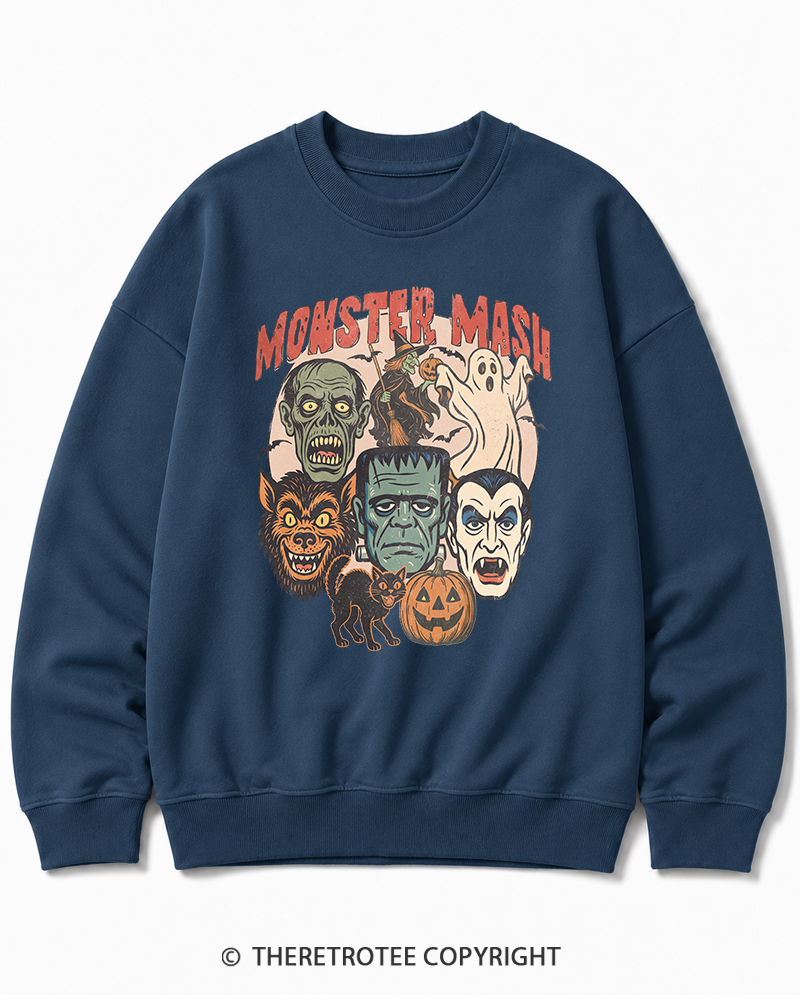 TheRetroTee Retro Halloween Spooky Season 1970s Halloween Cotton Sweatshirt