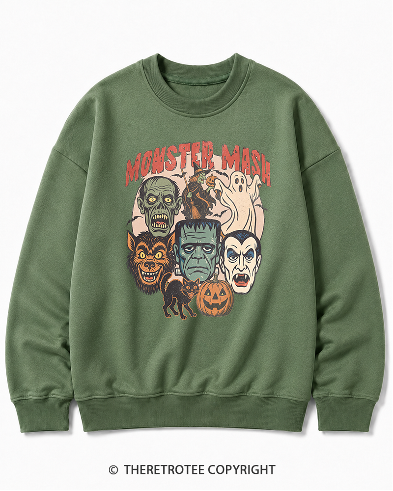 TheRetroTee Retro Halloween Spooky Season 1970s Halloween Cotton Sweatshirt