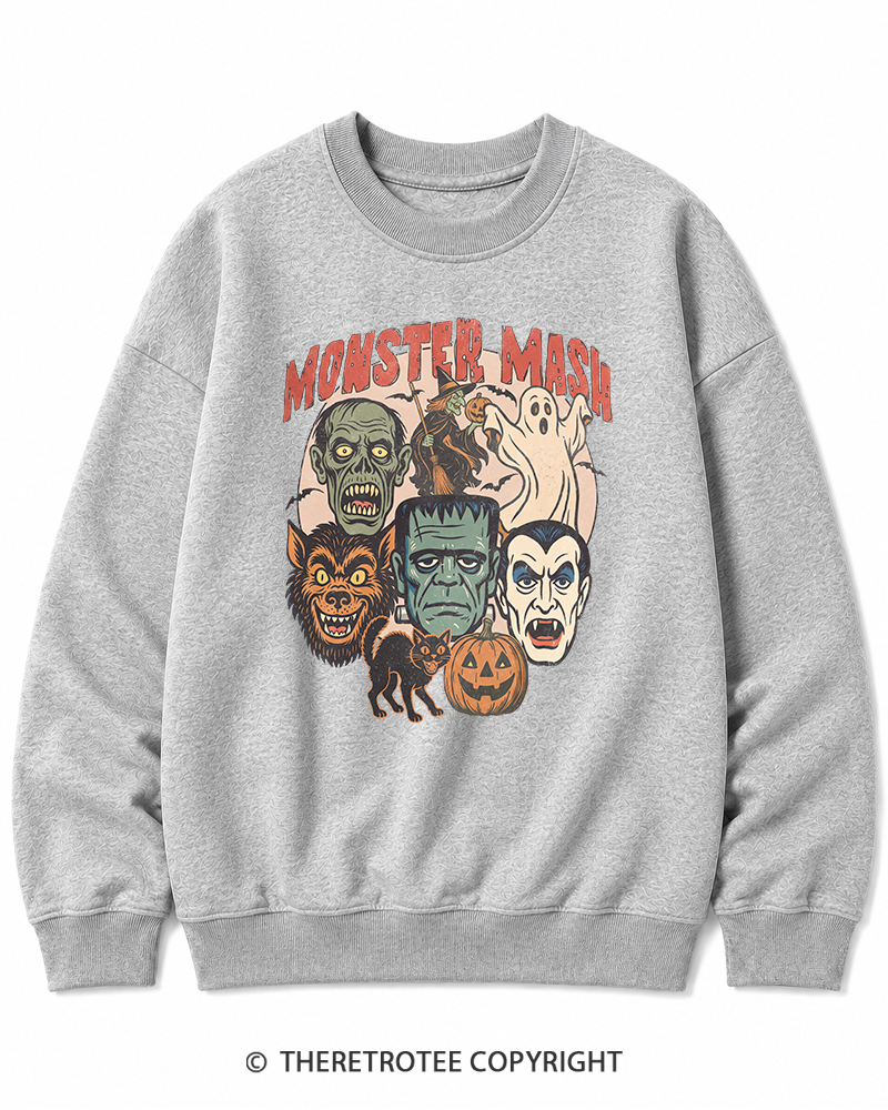 TheRetroTee Retro Halloween Spooky Season 1970s Halloween Cotton Sweatshirt