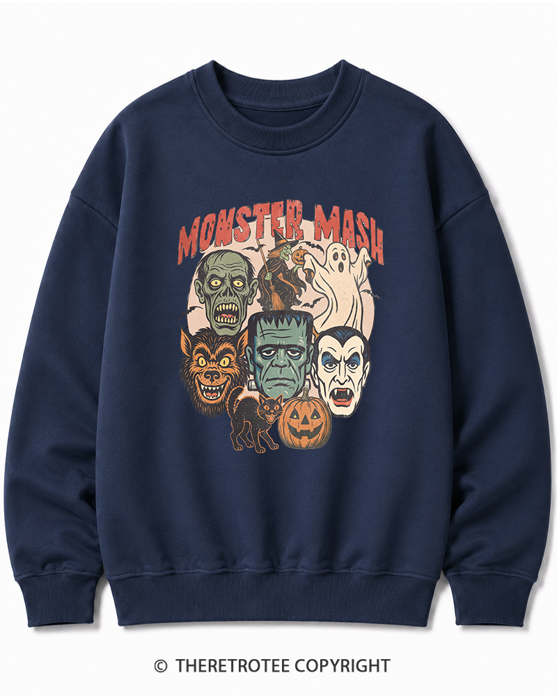 TheRetroTee Retro Halloween Spooky Season 1970s Halloween Cotton Sweatshirt