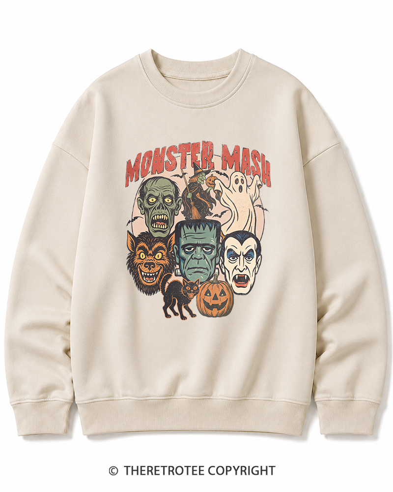 TheRetroTee Retro Halloween Spooky Season 1970s Halloween Cotton Sweatshirt