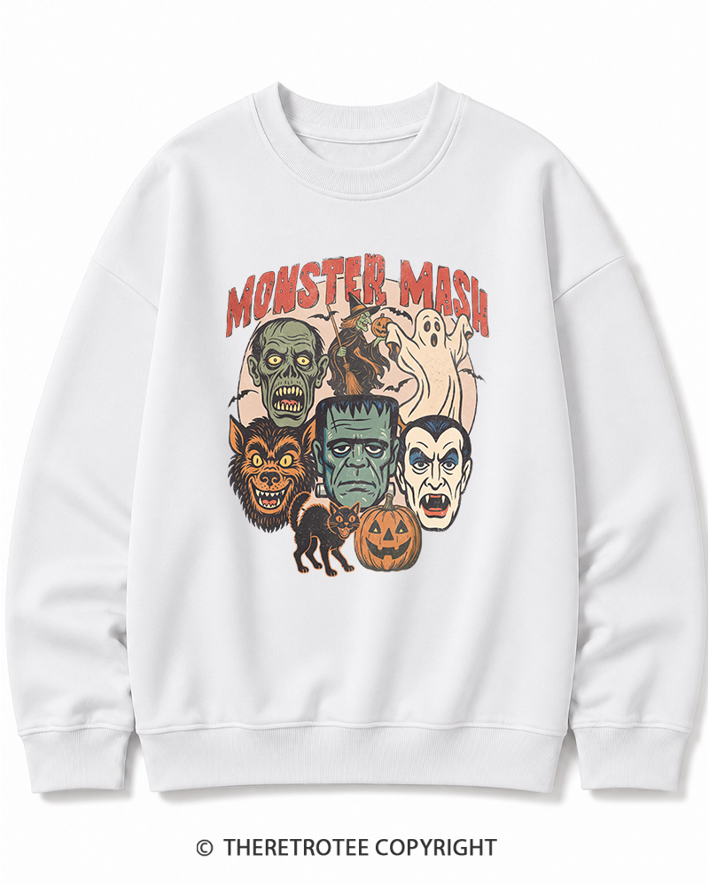 TheRetroTee Retro Halloween Spooky Season 1970s Halloween Cotton Sweatshirt
