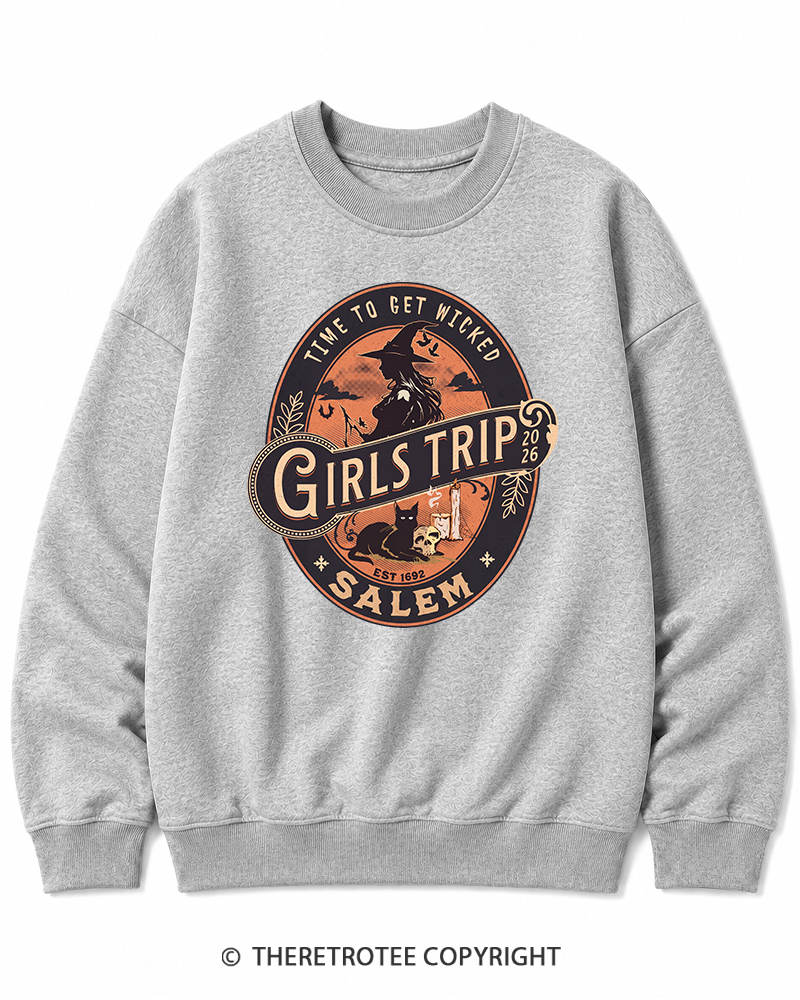 TheRetroTee Salem Girls Trip 1990s Halloween Halloween Cotton Sweatshirt