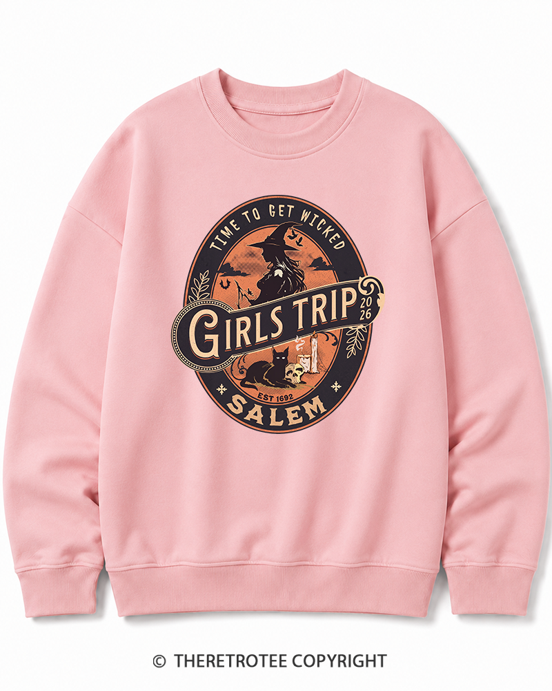 TheRetroTee Salem Girls Trip 1990s Halloween Halloween Cotton Sweatshirt