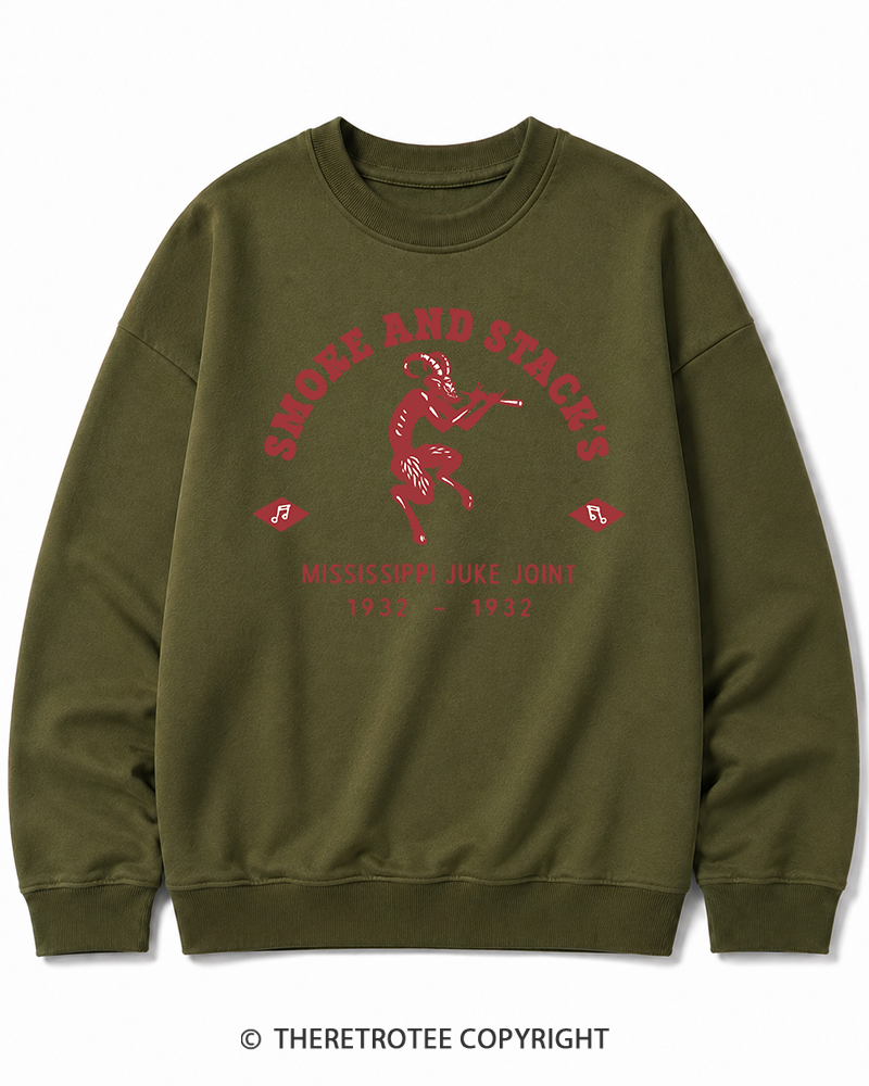TheRetroTee Smoke & Stack's Juke Joint 1930s Halloween Halloween Cotton Sweatshirt
