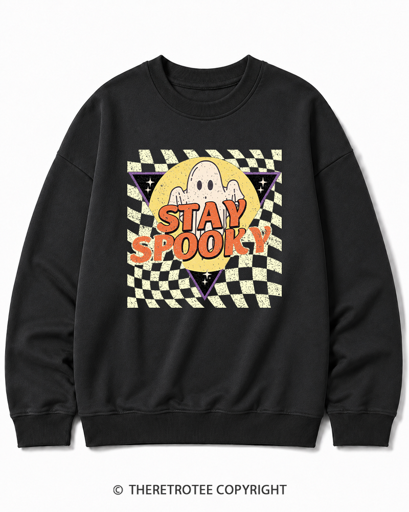 TheRetroTee Stay Spooky 1990s Halloween Cotton Sweatshirt