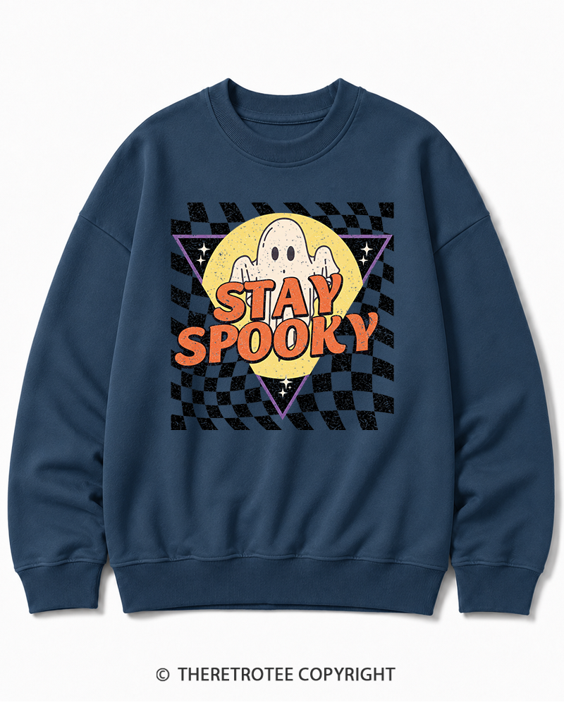 TheRetroTee Stay Spooky 1990s Halloween Cotton Sweatshirt