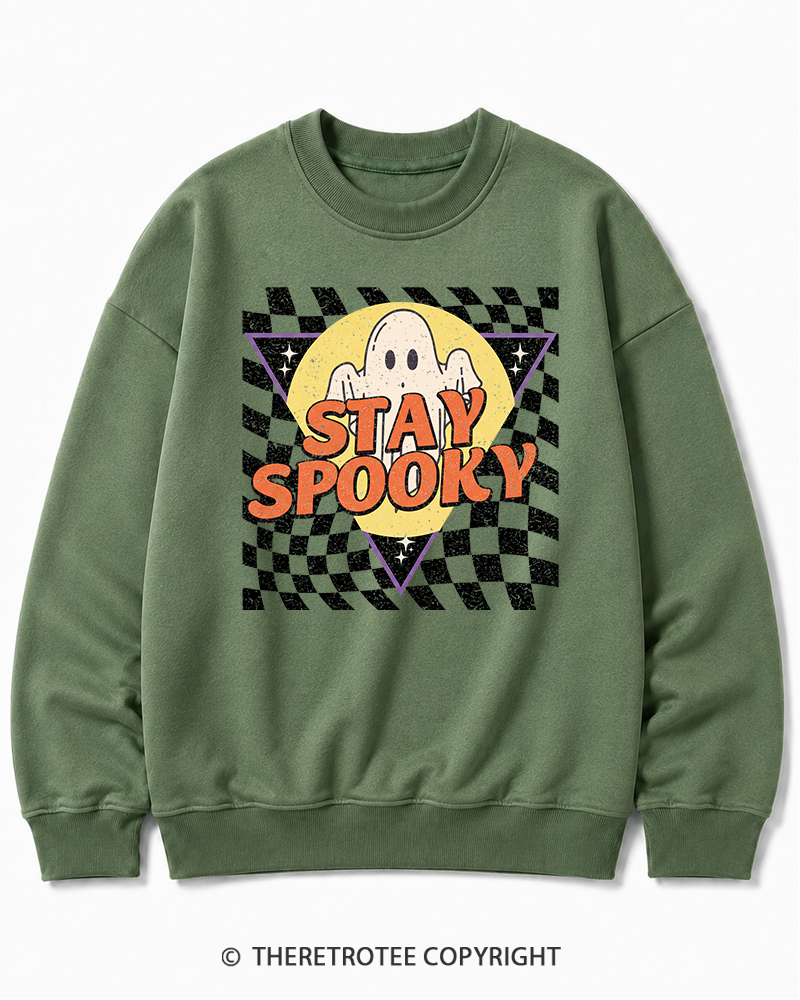 TheRetroTee Stay Spooky 1990s Halloween Cotton Sweatshirt