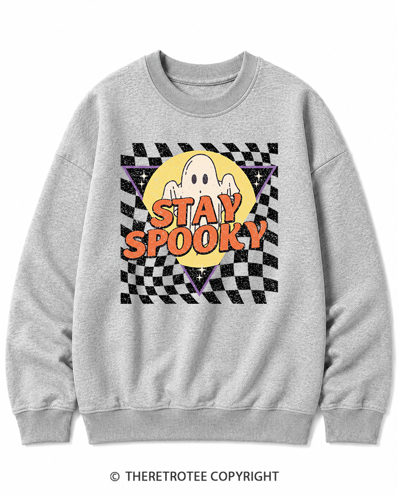 TheRetroTee Stay Spooky 1990s Halloween Cotton Sweatshirt