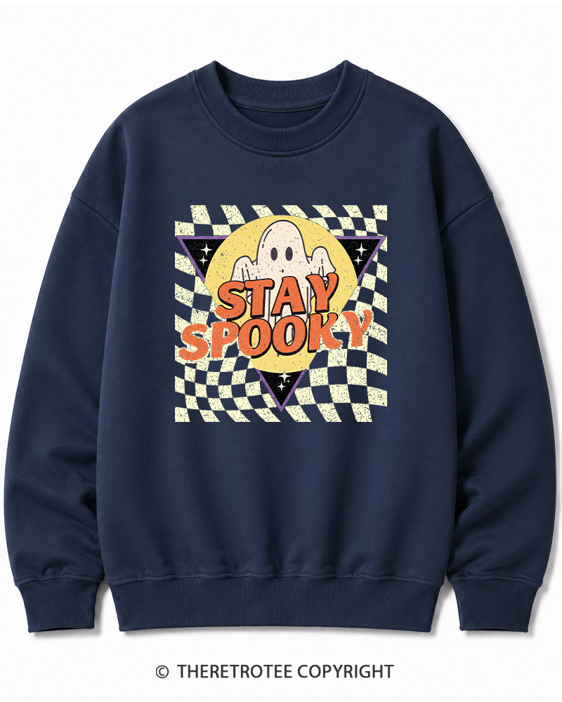 TheRetroTee Stay Spooky 1990s Halloween Cotton Sweatshirt