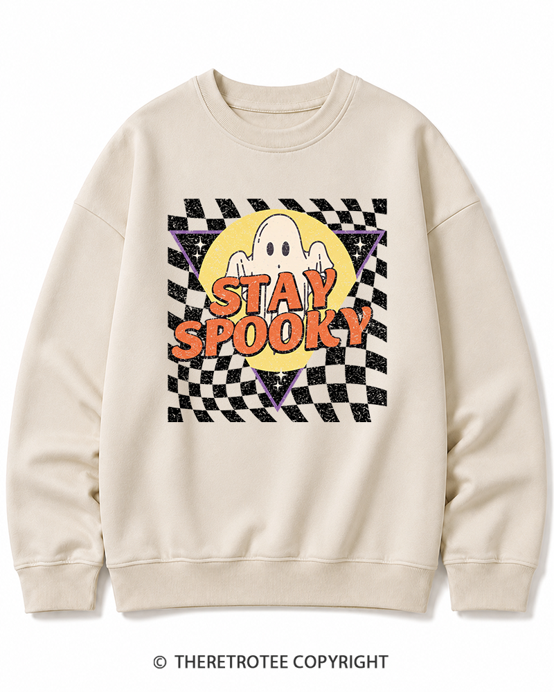 TheRetroTee Stay Spooky 1990s Halloween Cotton Sweatshirt