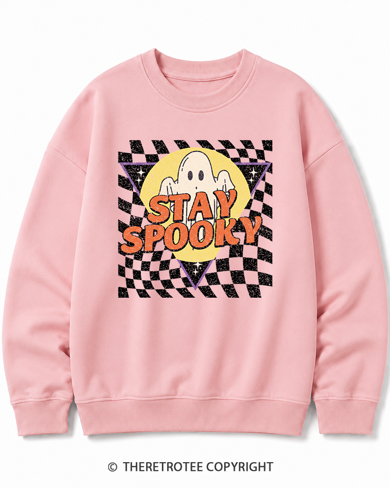 TheRetroTee Stay Spooky 1990s Halloween Cotton Sweatshirt