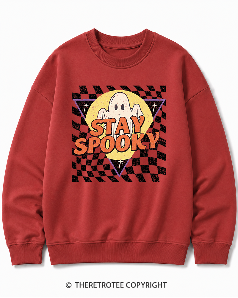 TheRetroTee Stay Spooky 1990s Halloween Cotton Sweatshirt