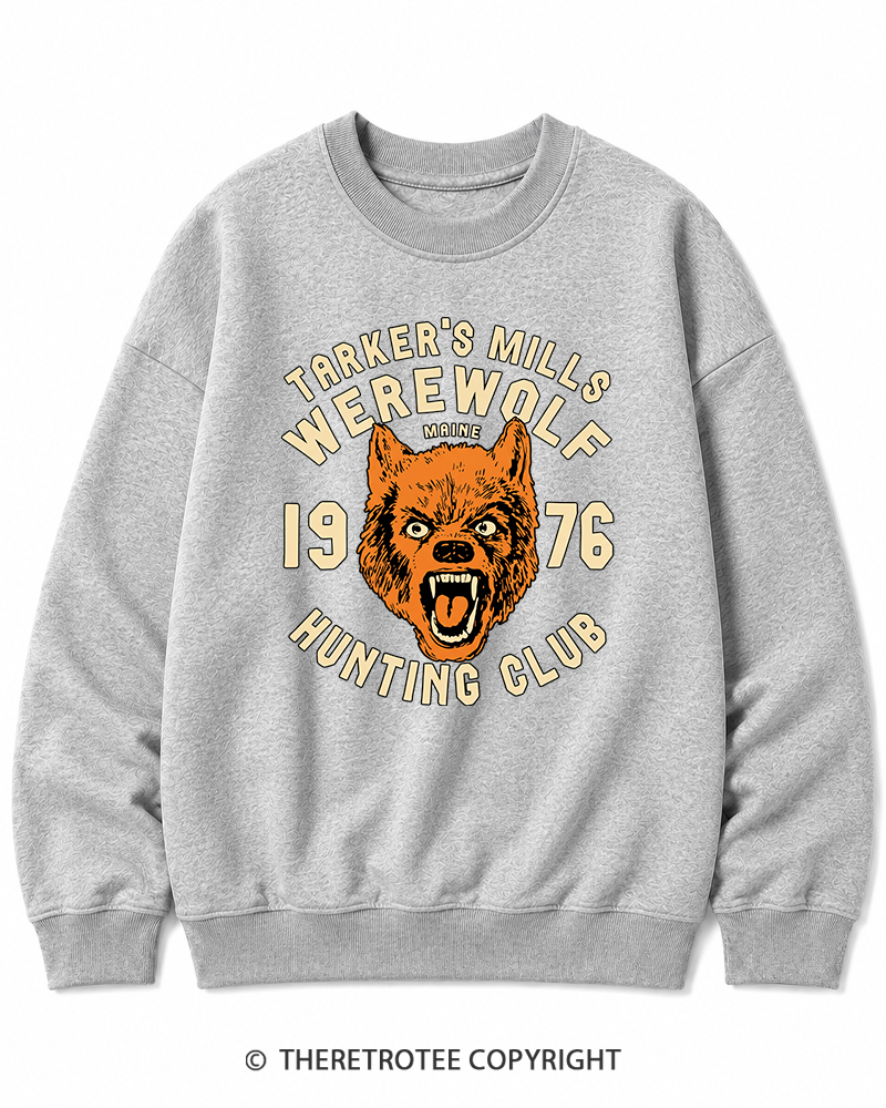 TheRetroTee Tarker's Mills Werewolf Hunting Club 1960s Halloween Halloween Cotton Sweatshirt