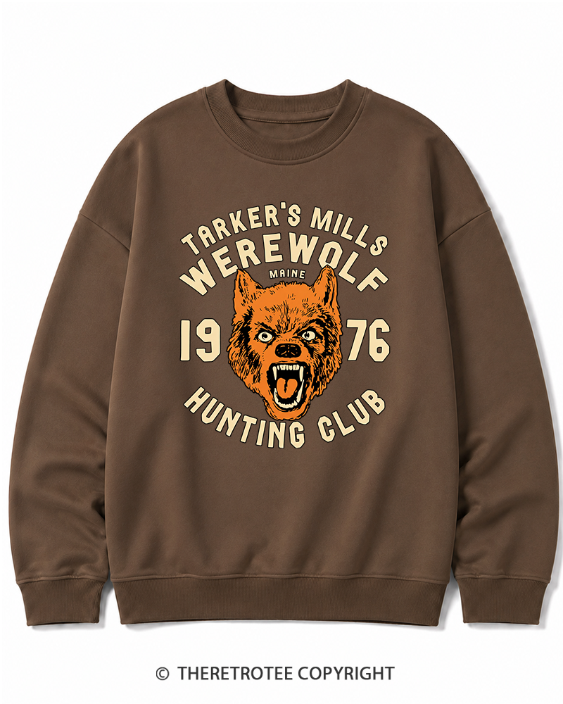TheRetroTee Tarker's Mills Werewolf Hunting Club 1960s Halloween Halloween Cotton Sweatshirt