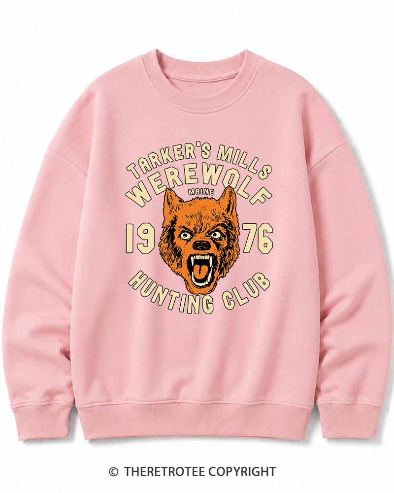 TheRetroTee Tarker's Mills Werewolf Hunting Club 1960s Halloween Halloween Cotton Sweatshirt