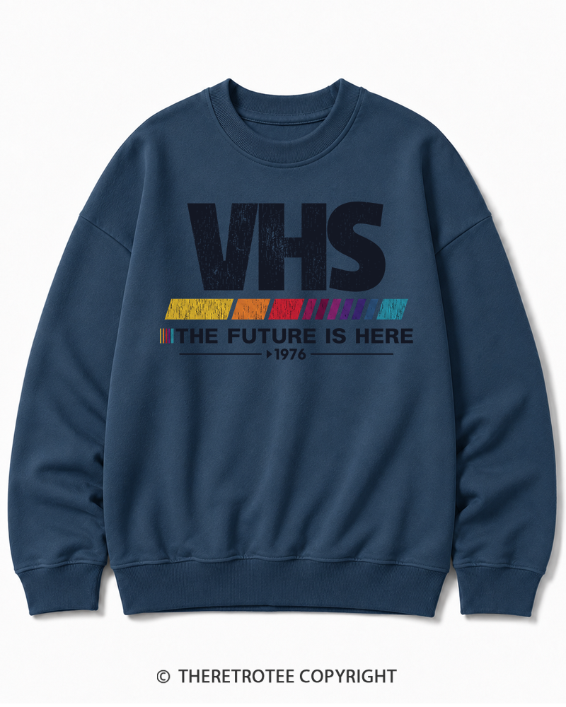 TheRetroTee The Future Is Here 1970s Halloween Cotton Sweatshirt
