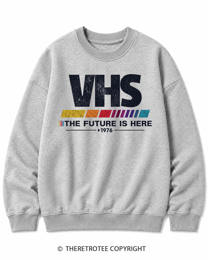 TheRetroTee The Future Is Here 1970s Halloween Cotton Sweatshirt