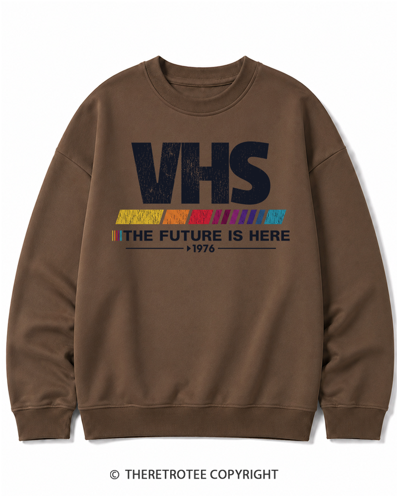 TheRetroTee The Future Is Here 1970s Halloween Cotton Sweatshirt